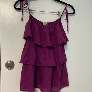 Ella Moss size large beautiful tie string top pretty purple